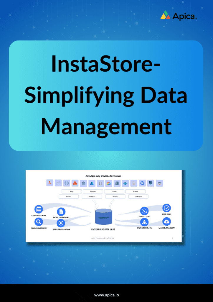 Product briefs, technical briefs, data sheets of Apica & its capabilities 40 InstaStore DataSheet Thumbnail